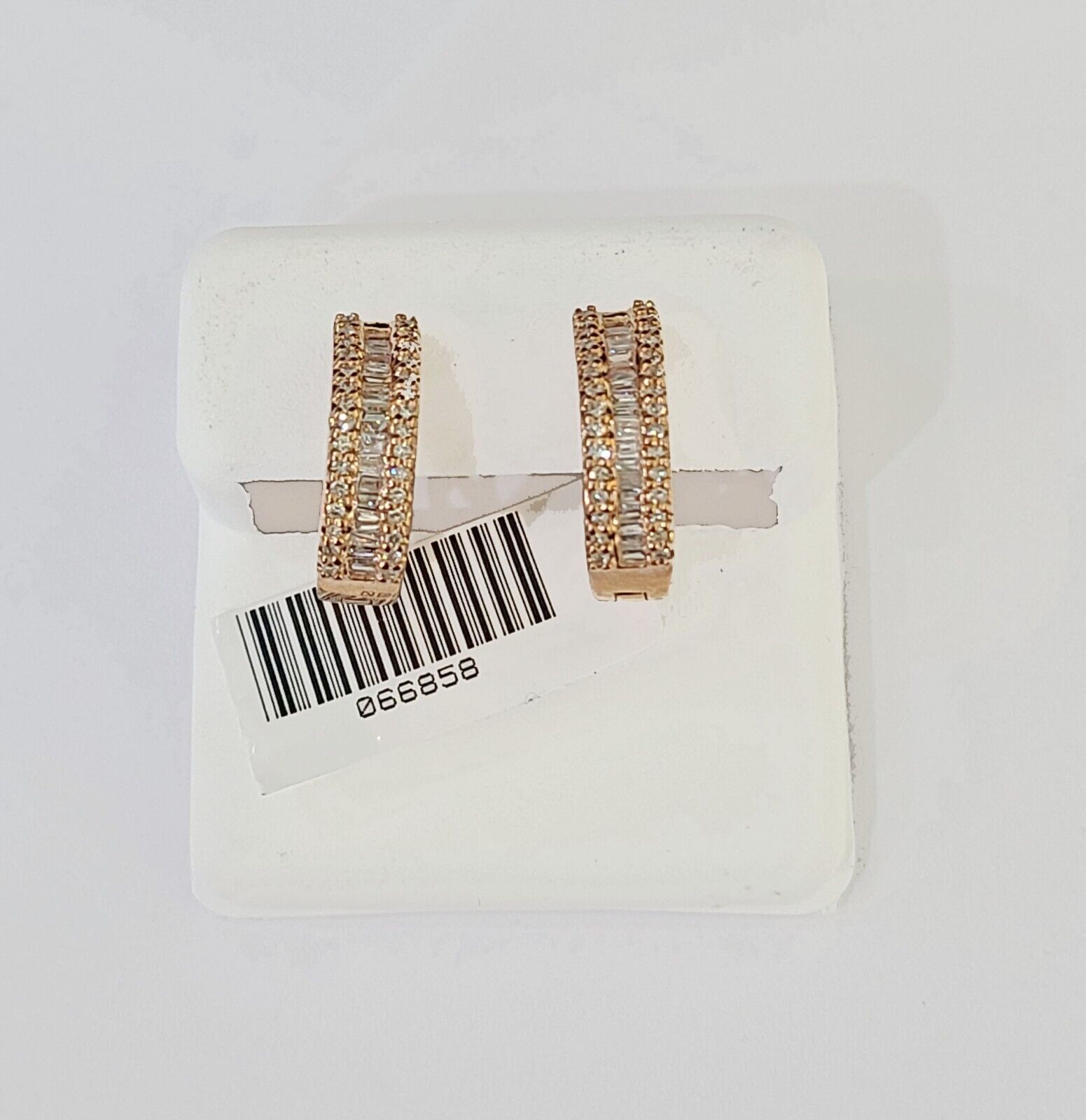 10k Rose gold Hoops Earring Real Diamond Women Genuine - GoldenlinQ